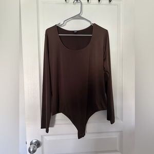 Unworn brown Express long sleeve bodysuit